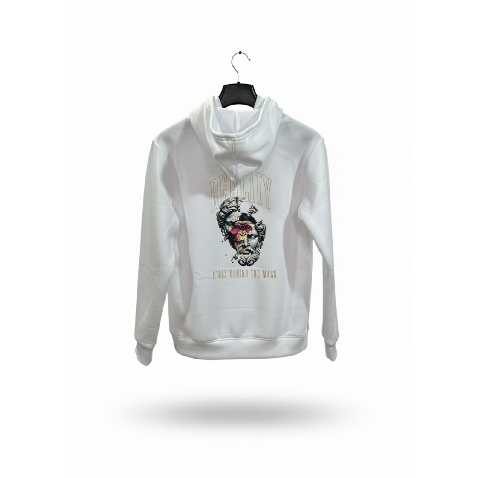 Hoodie "Reality Mask" Blanc